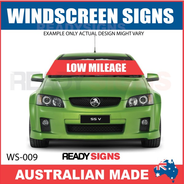 Windscreen Banner - WB009 - LOW MILEAGE